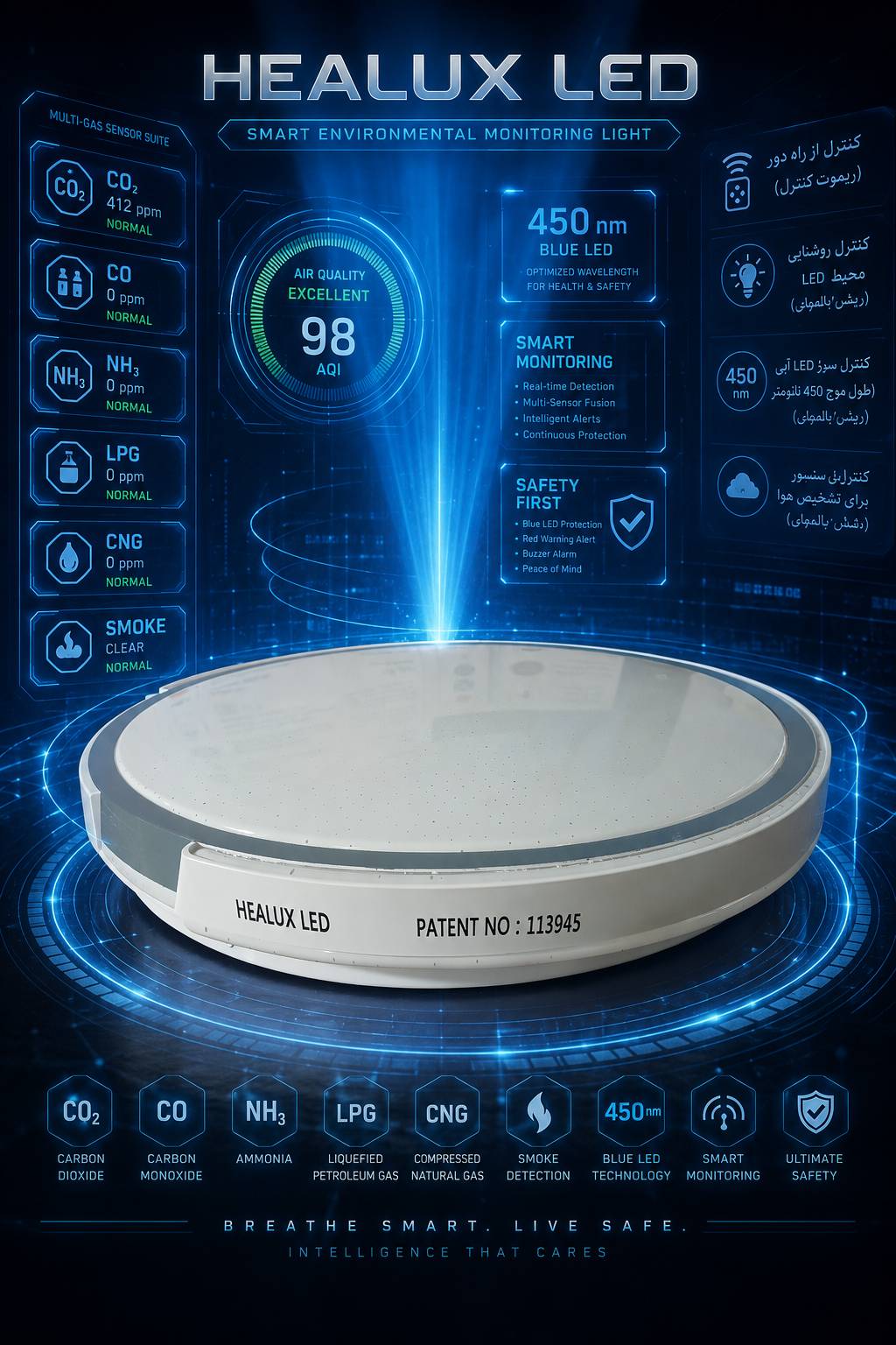 لامپ هوشمند چند منظوره HEALUX LED